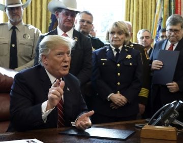 President Donald Trump speaks about border security in the Oval Office of the White House, Friday, March 15, 2019, in Washington. Trump issued the first veto of his presidency, overruling Congress to protect his emergency declaration for border wall funding. (Evan Vucci/AP Photo)