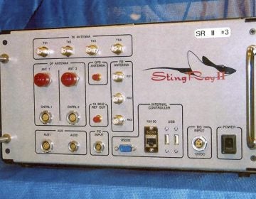 This undated file photo provided by the U.S. Patent and Trademark Office shows the StingRay II, a cellular site simulator used for surveillance purposes manufactured by Harris Corporation, of Melbourne, Fla. Search warrant documents released Tuesday, March 19, 2019, revealed that the FBI used highly secretive and controversial cellphone sweeping technology similar to that of Sting Ray to zero-in on Michael Cohen, President Donald Trump's former personal attorney, when agents raided his New York City home, hotel room and office. (U.S. Patent and Trademark Office via AP, File)