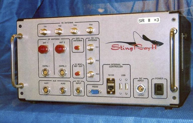 This undated file photo provided by the U.S. Patent and Trademark Office shows the StingRay II, a cellular site simulator used for surveillance purposes manufactured by Harris Corporation, of Melbourne, Fla. Search warrant documents released Tuesday, March 19, 2019, revealed that the FBI used highly secretive and controversial cellphone sweeping technology similar to that of Sting Ray to zero-in on Michael Cohen, President Donald Trump's former personal attorney, when agents raided his New York City home, hotel room and office. (U.S. Patent and Trademark Office via AP, File)