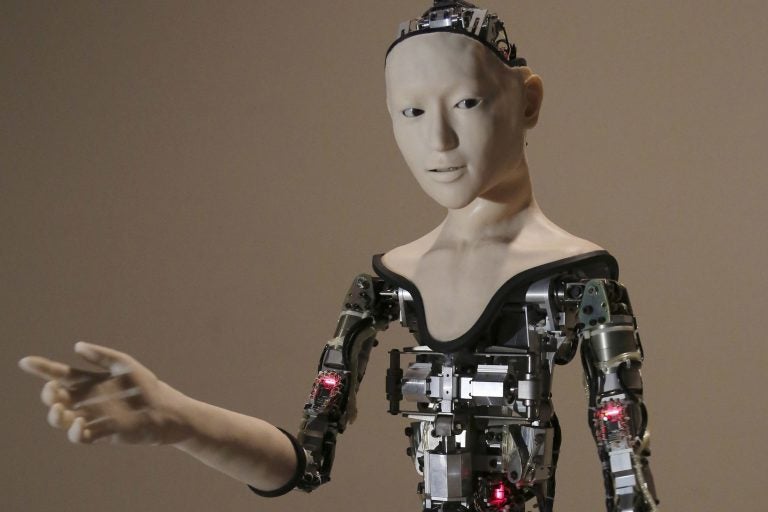 This Monday, Aug. 1, 2016 file photo shows the humanoid robot 
