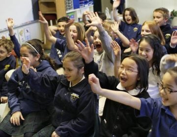 Students in the 3rd grade at St. Paul School in Princeton, N.J. are pictured in this file photo.  (Tom Mihalek/AP Photo for Skype)