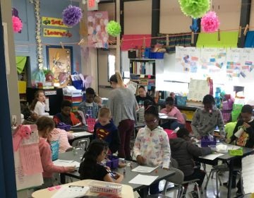 Students work inside a classroom at Eisenberg Elementary School in New Castle. (Mark Eichmann/WHYY)