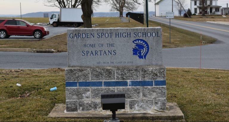 An entrance to Garden Spot High School is seen on March 14, 2019. (Ed Mahon/PA Post)