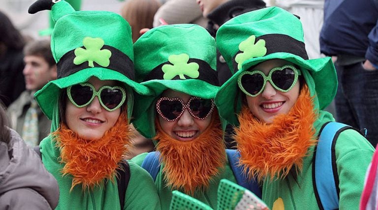 Spectators dressed as leprechauns attend St. Patrick's Day parade in Dublin on March 17, 2014. (Peter Muhly/AFP/Getty Images)