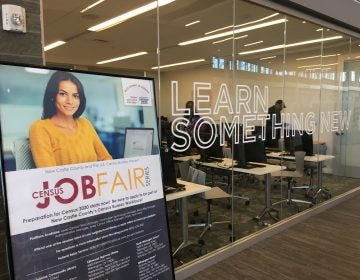 New Castle County hosted the first of 25 job fairs to recruit workers for the 2020 census on Wednesday morning at the county’s Route 9 Library and Innovation Center in New Castle. (Mark Eichmann/WHYY)