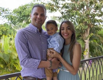 Raul Leandro was born at his grandmother’s house shortly after Hurricane Maria struck in September 2017. His parents, Raúl Malavé Cotto and Yahaira Molina Perez, planned to give birth at a hospital in San Juan, but when they showed up in early labor, they found the facility full of sand, without power, and attending only to emergencies.  (Irina Zhorov/For WHYY)