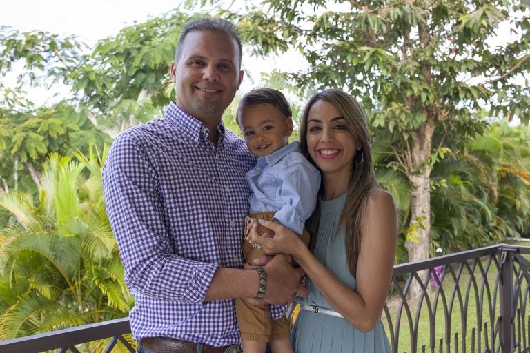 Raul Leandro was born at his grandmother’s house shortly after Hurricane Maria struck in September 2017. His parents, Raúl Malavé Cotto and Yahaira Molina Perez, planned to give birth at a hospital in San Juan, but when they showed up in early labor, they found the facility full of sand, without power, and attending only to emergencies.  (Irina Zhorov/For WHYY)