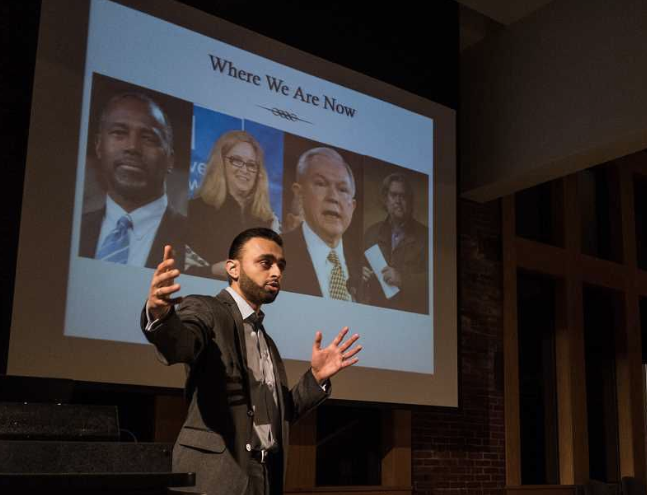 Harris Zafar, national spokesman for the Ahmadiyya Muslim Community USA, preaches a message of tolerance in response to anti-Muslim hate. (Courtesy of Harris Zafar/Philly Trib)