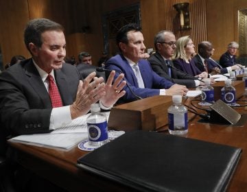 Drug prices in the United States support spending on research and development, said AbbVie CEO Richard Gonzalez (far left) in testimony by drug company executives before the Senate Finance Committee on Tuesday. (Pablo Martinez Monsivais/AP)