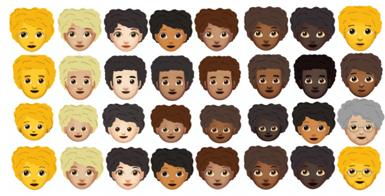 Kerrilyn Gibson designed prototypes for an Afro hair emoji. (Courtesy of Kerrilyn Gibson)