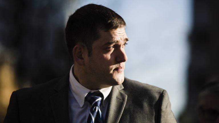 Former East Pittsburgh police officer Michael Rosfeld at the Dauphin County Courthouse in Harrisburg, Pa., earlier this month. (Matt Rourke/AP Photo)