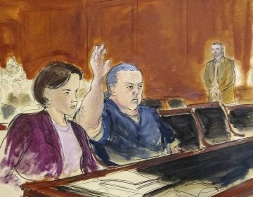 A courtroom sketch from November 2018 shows Cesar Sayoc who pleaded guilty in New York on Thursday to sending bombs to media figures and to critics of President Trump. (Elizabeth Williams/AP)