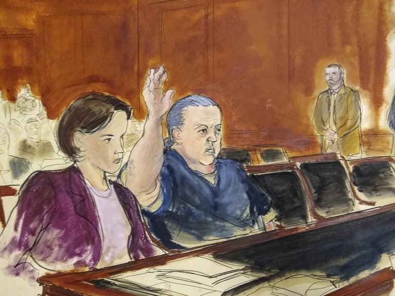 A courtroom sketch from November 2018 shows Cesar Sayoc who pleaded guilty in New York on Thursday to sending bombs to media figures and to critics of President Trump. (Elizabeth Williams/AP)