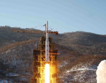 In this Dec. 12, 2012, photo released by the Korean Central News Agency, North Korea's Unha-3 rocket lifts off from the Sohae launch pad in Tongchang-ri, North Korea. (AP)