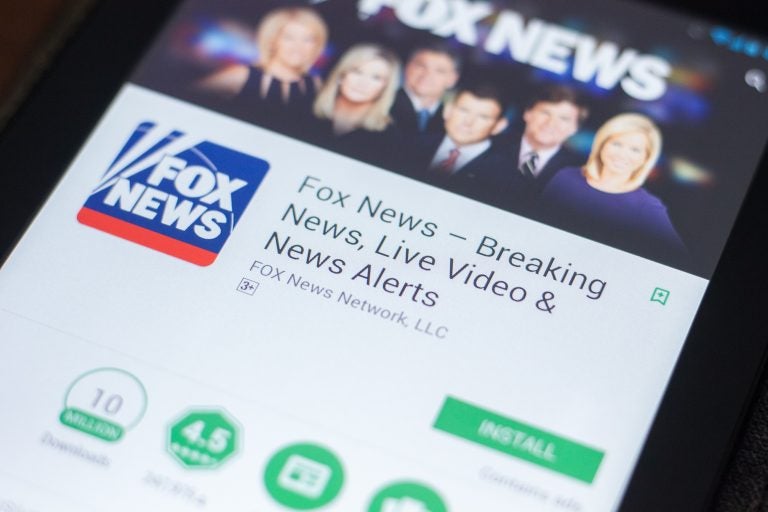 Fox News mobile app on the display of tablet PC