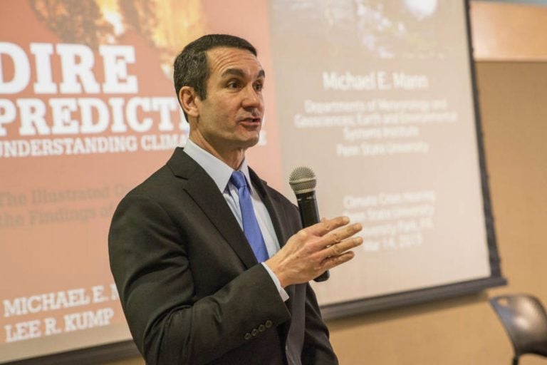 Pennsylvania Auditor General Eugene DePasquale hosted a public hearing on how the state is responding to climate change on Penn State’s University Park campus on March 14, 2019. It’s the first of three hearings DePasquale plans. (Min Xian/WPSU)