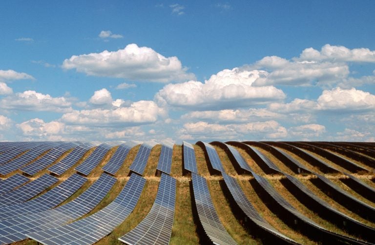 Solar panels fill a field in Provence-Alpes-Cote d'Azur, France. (Panoramic Images/Getty Images)
