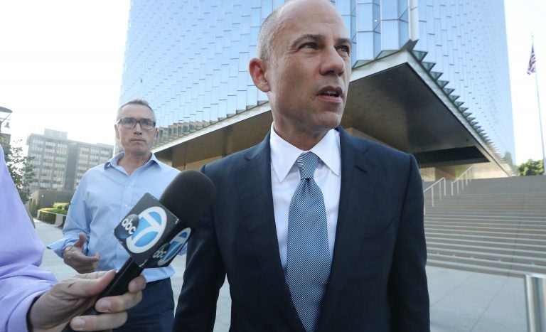 Michael Avenatti, attorney for Stephanie Clifford, speaks to reporters as he leaves the U.S. District Court for the Central District of California on Sept. 24, 2018, in Los Angeles. Avenatti has been arrested on federal bank fraud and wire fraud charges.