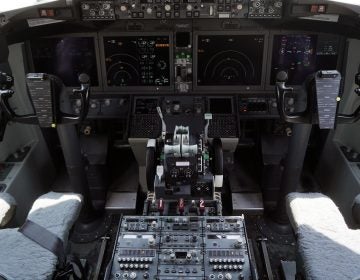 The cockpit of a grounded Lion Air Boeing 737 Max 8 aircraft is seen on March 15. (Bloomberg/Getty Images)