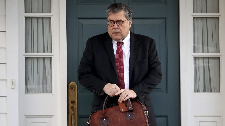 Attorney General William Barr departs his home on Friday in McLean, Va. He has notified Congress that he has received special counsel Robert Mueller's report on his investigation into Russian interference in the 2016 election. (Win McNamee/Getty Images)