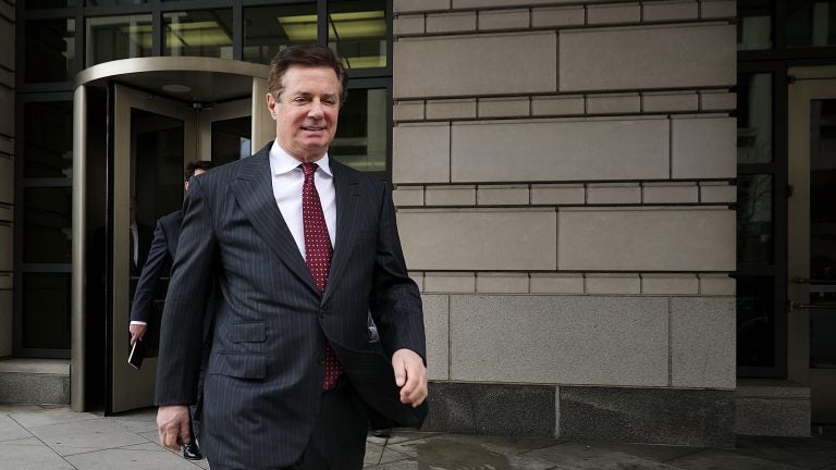 Paul Manafort is scheduled to be sentenced Thursday in a Virginia case. Here he’s seen in April 2018 outside the E. Barrett Prettyman U.S. Courthouse in Washington, D.C. Paul Manafort is scheduled to be sentenced Thursday in a Virginia case. Here he's seen in April 2018 outside the E. Barrett Prettyman U.S. Courthouse in Washington, D.C. (Chip Somodevilla/Getty Images)