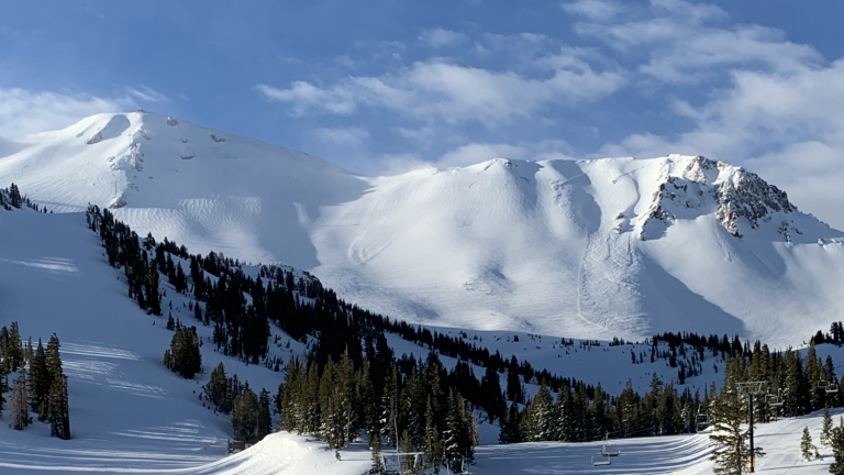 Like most American ski areas, Mammoth Mountain Ski Area operates on U.S. Forest Service land thanks to a federal lease. Shrinking federal budgets to maintain recreational access to public lands mean locals have to be creative to keep trails open and safe. (Kirk Siegler/NPR)