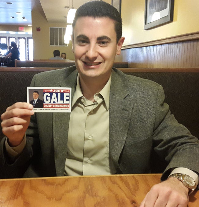 In this file photo, Montgomery County Republican Joe Gale pictured here during his candidacy for commissioner  (Laura Benshoff/WHYY) 