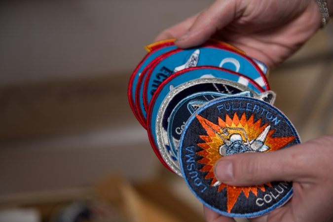 Mission patches from the space program. (Lindsay Lazarski/WHYY)