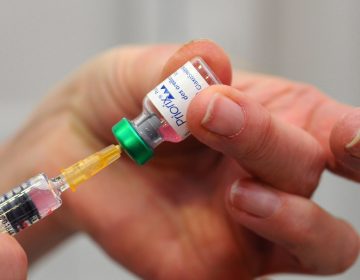 An MMR vaccination, immunizing against measles, mumps and rubella, is seen in the Health and Prevention Centre in Lyon, France.
(BSIP/UIG via Getty Images)