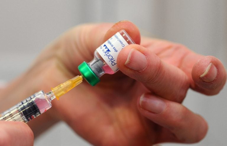 An MMR vaccination, immunizing against measles, mumps and rubella, is seen in the Health and Prevention Centre in Lyon, France.
(BSIP/UIG via Getty Images)