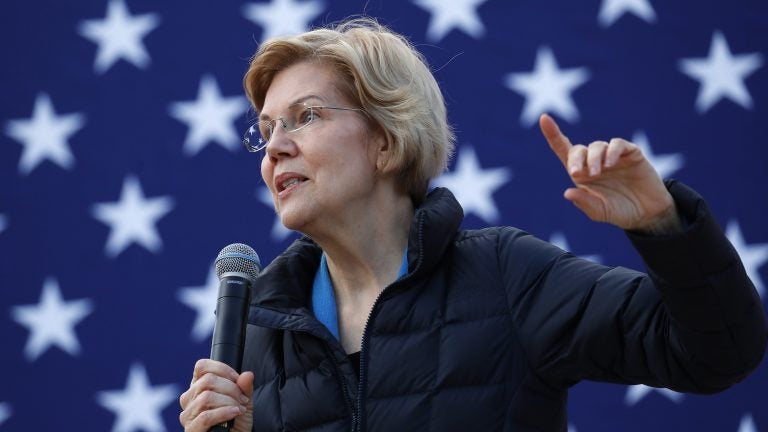 Presidential candidate Sen. Elizabeth Warren, D-Mass., at an organizing event in February. Warren says she wants to get rid of the Electoral College, and vote for president using a national popular vote. (John Locher/AP)