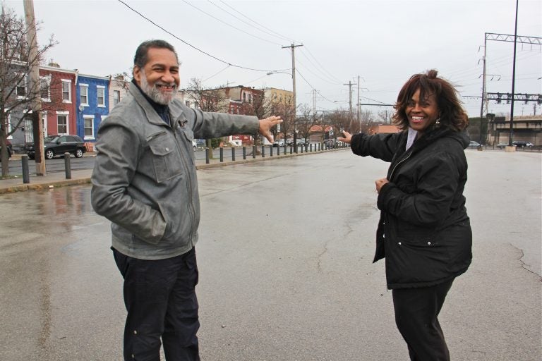 The Rev. Clarence Hester and CDC President Tinamarie Russell hope to use the development at North Broad and Indiana Avenue to spark an economic revival for the neighborhood. (Emma Lee/WHYY)