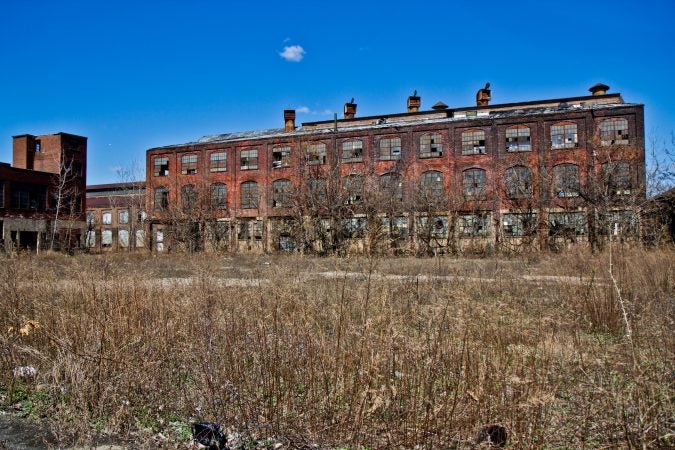 Building 58 of the former Roebling factory. Trenton Mayor Reed Gusciora said the city is hoping to renovate all the buildings on Block II. (Kimberly Paynter/WHYY)