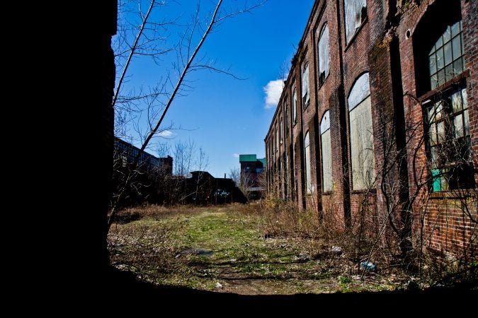 Block II of the former Roebling factory. (Kimbelry Paynter/WHYY)