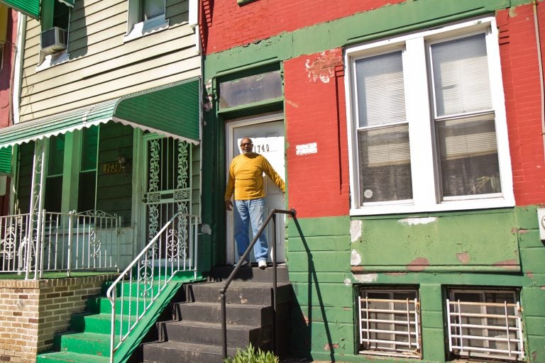 Bobby McCurdy outside of his home in North Philadelphia. (Kimberly Paynter/WHYY)