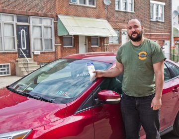 Mark Rascati has been a Philadelphia resident for 3 years. He delivers for Instacart and frequently runs into problems with parking and recently had his car towed. (Kimberly Paynter/WHYY)