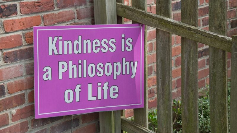 Meg Miller’s favorite sign at the top her driveway. (Kimberly Paynter/WHYY)