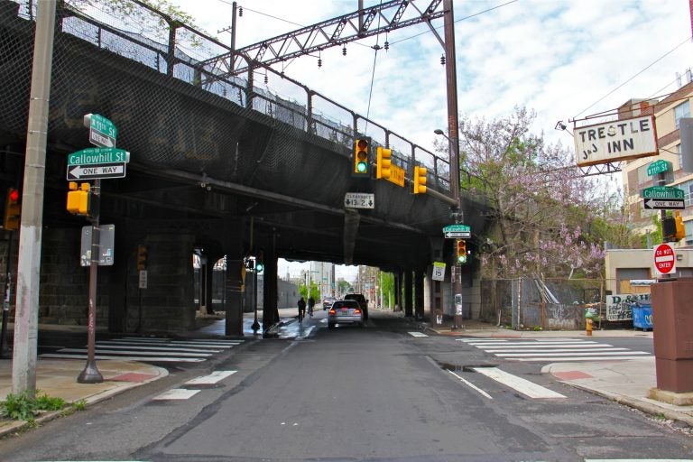 The intersection of 11th and Callowhill streets in Philadelphia, where Chinatown meets Callowhill. (Emma Lee/WHYY)