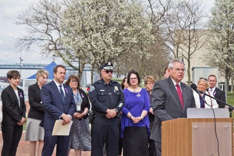 U.S. Senator Bob Menendez proposed legislation that would place sanctions on China and Chinese entities who support and supply fentanyl trafficking in the U.S. (Kimberly Paynter/WHYY)