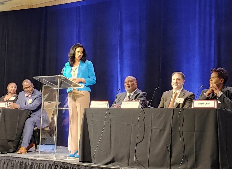 Dr. Kara Odom Walker moderated the 14th annual Delaware Healthy Mother and Infant Consortium summit (Zoë Read/ WHYY)