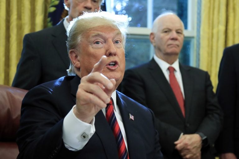 In this Oct. 23, 2018, photo, President Donald Trump speaks in the Oval Office at the White House in Washington. (AP Photo/Manuel Balce Ceneta)