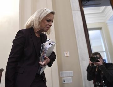 Homeland Security Secretary Kirstjen Nielsen arrives to testify on Capitol Hill in Washington, Wednesday, March 6, 2019, before the House Homeland Security Committee. (AP Photo/Susan Walsh)