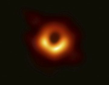This image released Wednesday, April 10, 2019, by Event Horizon Telescope shows a black hole. Scientists revealed the first image ever made of a black hole after assembling data gathered by a network of radio telescopes around the world. (Event Horizon Telescope Collaboration/Maunakea Observatories via AP)