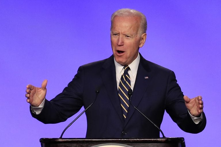 In this April 5, 2019, file photo, former Vice President Joe Biden speaks at the International Brotherhood of Electrical Workers construction and maintenance conference in Washington. (Manuel Balce Ceneta/AP Photo)