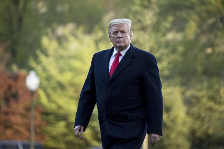 President Donald Trump walks on the South Lawn as he arrives at the White House in Washington.  Trump on Tuesday vetoed a resolution passed by Congress to end U.S. military assistance in Saudi Arabia's war in Yemen. (AP Photo/Andrew Harnik, File)