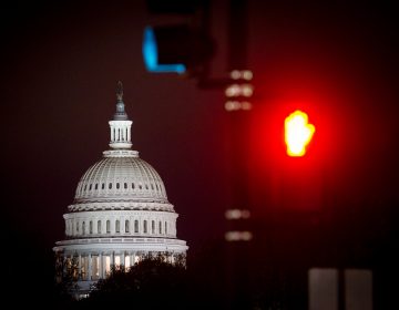 The Capitol is seen before sunrise in Washington, Thursday, April 18, 2019. (AP Photo/Cliff Owen)