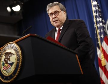 Attorney General William Barr speaks about the release of a redacted version of special counsel Robert Mueller's report during a news conference, Thursday, April 18, 2019, at the Department of Justice in Washington. (Patrick Semansky/AP Photo)
