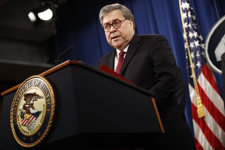 Attorney General William Barr speaks about the release of a redacted version of special counsel Robert Mueller's report during a news conference, Thursday, April 18, 2019, at the Department of Justice in Washington. (Patrick Semansky/AP Photo)