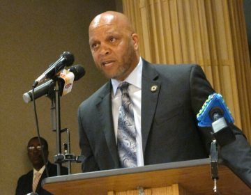 Democratic Atlantic City Mayor Frank Gilliam Jr. speaks at an event in Atlantic City N.J. on Tuesday April 23, 2019, at which state officials said New Jersey's takeover of Atlantic City will remain in place for the full five-year term envisioned by former Republican Gov. Chris Christie when it began in 2016. (Wayne Parry/AP Photo)