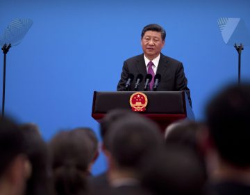 Chinese President Xi Jinping speaks during a press conference at the closing of the Belt and Road Forum at Yanqi Lake on the outskirts of Beijing, Saturday, April 27, 2019. (Mark Schiefelbein/AP Photo)